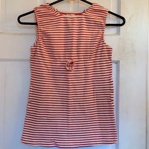 Olive Juice girls red and ivory stripes sleeveless top in size medium